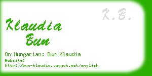 klaudia bun business card